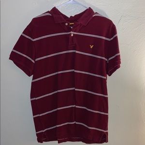 Vintage Classic American Eagle Striped Polo Shirt